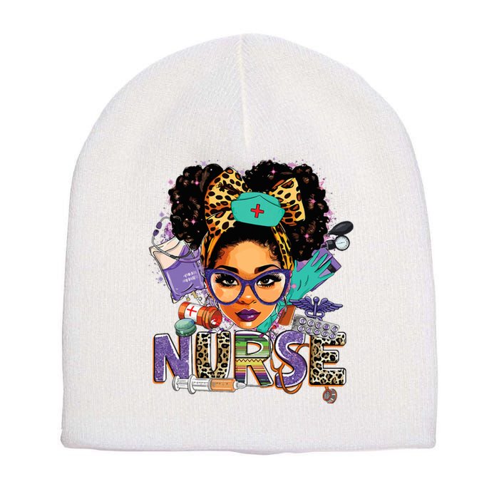 Black Strong Nurse Afro Love Melanin African American Women Short Acrylic Beanie