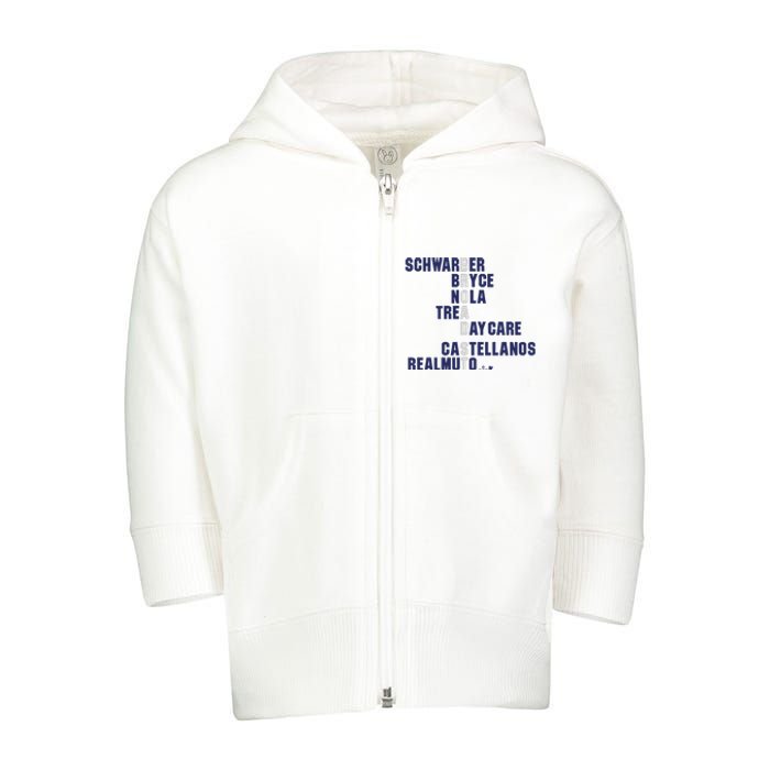 Broad St Names 2024 Schwarber Bryce Toddler Zip Fleece Hoodie