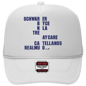 Broad St Names 2024 Schwarber Bryce High Crown Mesh Back Trucker Hat