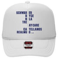 Broad St Names 2024 Schwarber Bryce High Crown Mesh Back Trucker Hat