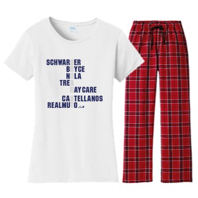 Broad St Names 2024 Schwarber Bryce Women's Flannel Pajama Set