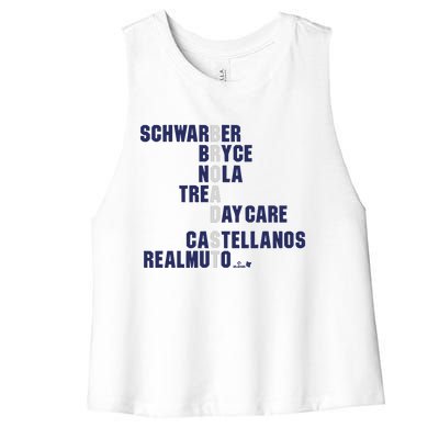 Broad St Names 2024 Schwarber Bryce Women's Racerback Cropped Tank