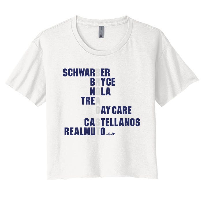 Broad St Names 2024 Schwarber Bryce Women's Crop Top Tee