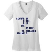 Broad St Names 2024 Schwarber Bryce Women's V-Neck T-Shirt