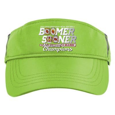 Boomer Sooners National Champs Softball 2024 Wcws 4 Rings Adult Drive Performance Visor