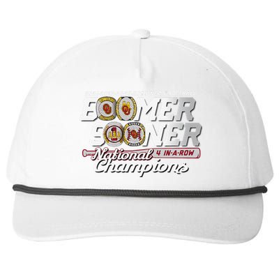 Boomer Sooners National Champs Softball 2024 Wcws 4 Rings Snapback Five-Panel Rope Hat