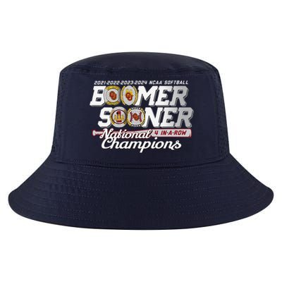 Boomer Sooners National Champs Softball 2024 Wcws 4 Rings Cool Comfort Performance Bucket Hat