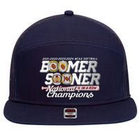 Boomer Sooners National Champs Softball 2024 Wcws 4 Rings 7 Panel Mesh Trucker Snapback Hat