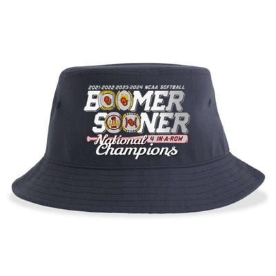 Boomer Sooners National Champs Softball 2024 Wcws 4 Rings Sustainable Bucket Hat