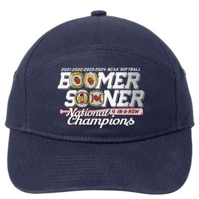 Boomer Sooners National Champs Softball 2024 Wcws 4 Rings 7-Panel Snapback Hat