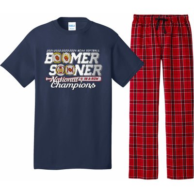 Boomer Sooners National Champs Softball 2024 Wcws 4 Rings Pajama Set