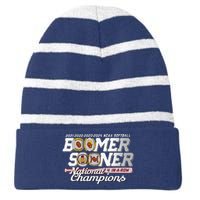 Boomer Sooners National Champs Softball 2024 Wcws 4 Rings Striped Beanie with Solid Band