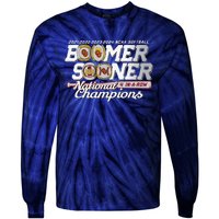 Boomer Sooners National Champs Softball 2024 Wcws 4 Rings Tie-Dye Long Sleeve Shirt