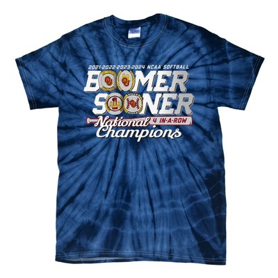 Boomer Sooners National Champs Softball 2024 Wcws 4 Rings Tie-Dye T-Shirt