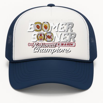 Boomer Sooners National Champs Softball 2024 Wcws 4 Rings Trucker Hat