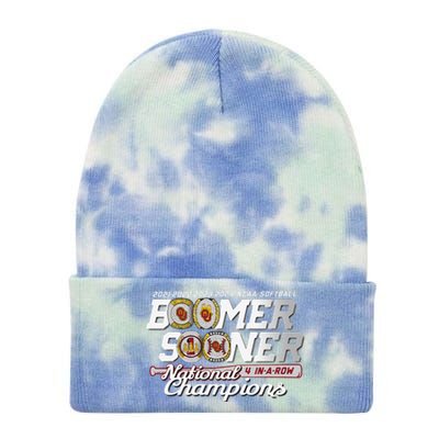 Boomer Sooners National Champs Softball 2024 Wcws 4 Rings Tie Dye 12in Knit Beanie