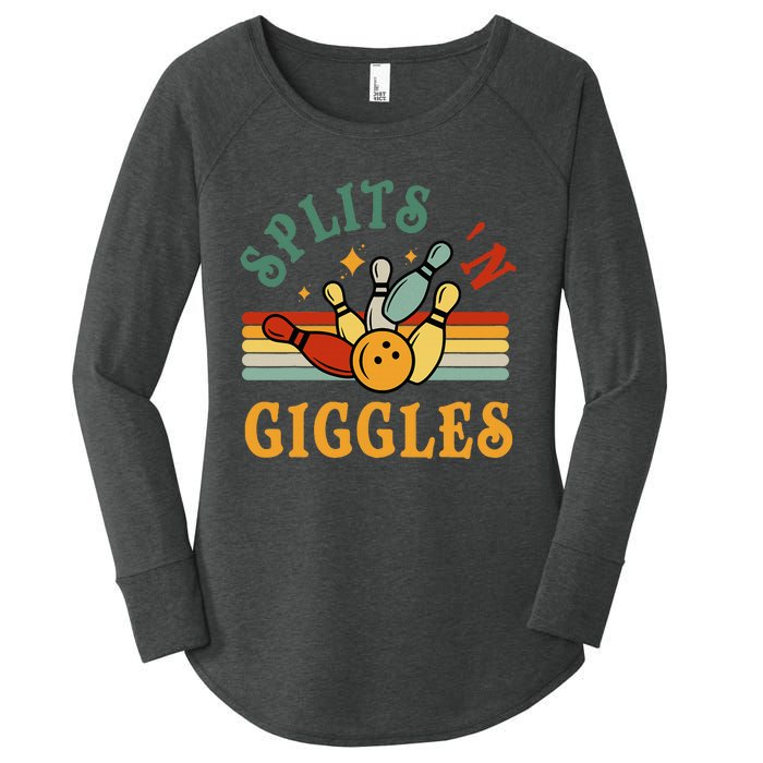 Bowling Splits N Giggles Funny Bowler Team Women's Perfect Tri Tunic Long Sleeve Shirt