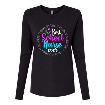 Best School Nurse Ever Appreciation Gift Womens Cotton Relaxed Long Sleeve T-Shirt