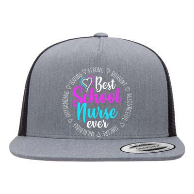 Best School Nurse Ever Appreciation Gift Flat Bill Trucker Hat