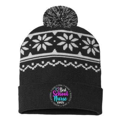 Best School Nurse Ever Appreciation Gift USA-Made Snowflake Beanie