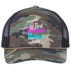 Best School Nurse Ever Appreciation Gift Retro Rope Trucker Hat Cap