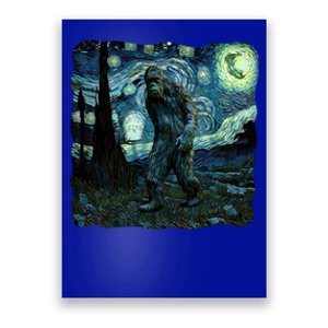 Bigfoot Starry Night Van Gogh Painting Sasquatch Art Gift Poster