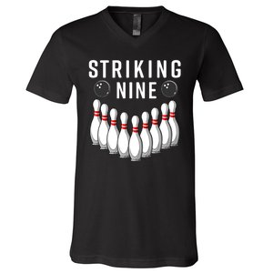 Bowling Striking Nine V-Neck T-Shirt