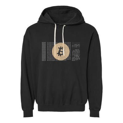 Bitcoin Satoshi Nakamoto Block Cryptocurrency Garment-Dyed Fleece Hoodie