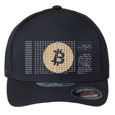 Bitcoin Satoshi Nakamoto Block Cryptocurrency Flexfit Unipanel Trucker Cap