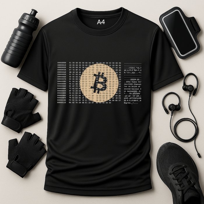 Bitcoin Satoshi Nakamoto Block Cryptocurrency Performance Shirt