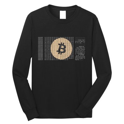 Bitcoin Satoshi Nakamoto Block Cryptocurrency Long Sleeve Shirt