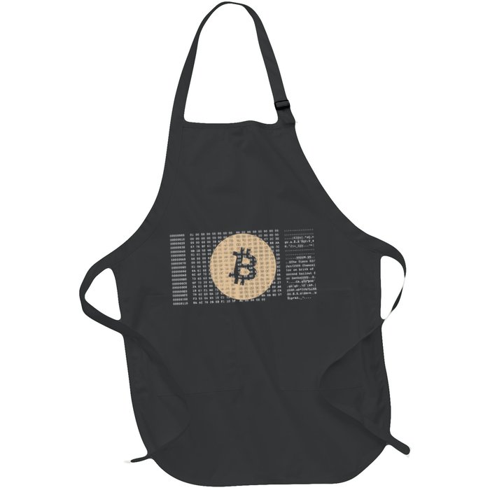 Bitcoin Satoshi Nakamoto Block Cryptocurrency Full-Length Apron With Pockets