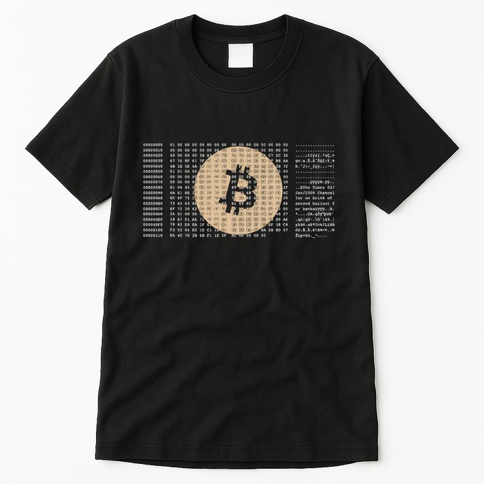 Bitcoin Satoshi Nakamoto Block Cryptocurrency Tall T-Shirt