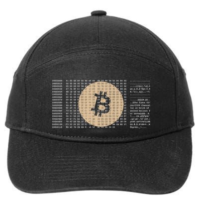 Bitcoin Satoshi Nakamoto Block Cryptocurrency 7-Panel Snapback Hat