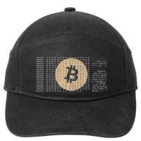 Bitcoin Satoshi Nakamoto Block Cryptocurrency 7-Panel Snapback Hat