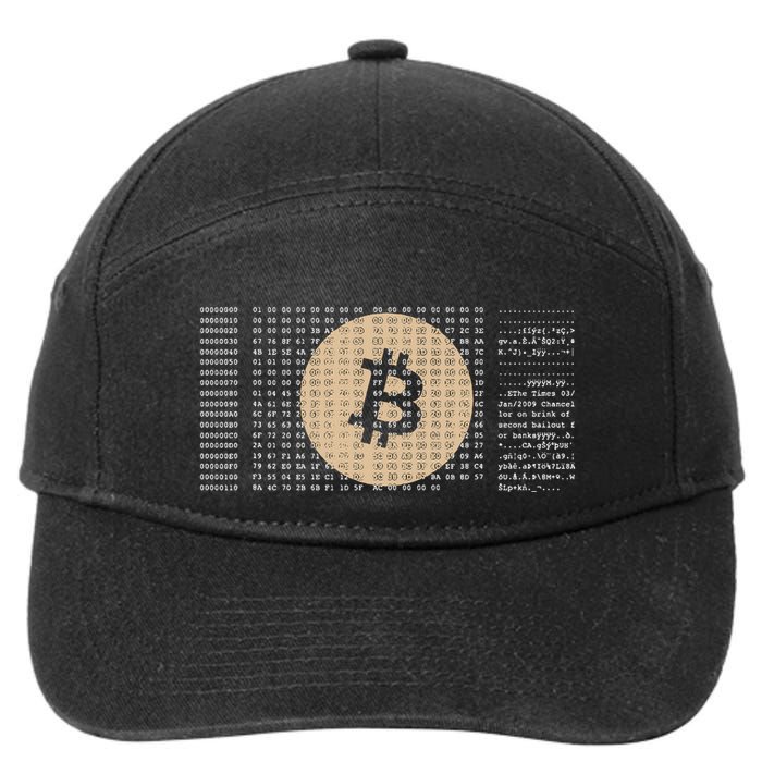 Bitcoin Satoshi Nakamoto Block Cryptocurrency 7-Panel Snapback Hat