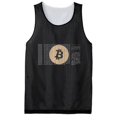 Bitcoin Satoshi Nakamoto Block Cryptocurrency Mesh Reversible Basketball Jersey Tank