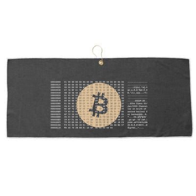 Bitcoin Satoshi Nakamoto Block Cryptocurrency Large Microfiber Waffle Golf Towel