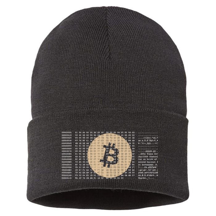 Bitcoin Satoshi Nakamoto Block Cryptocurrency Sustainable Knit Beanie