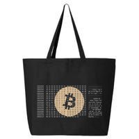 Bitcoin Satoshi Nakamoto Block Cryptocurrency 25L Jumbo Tote