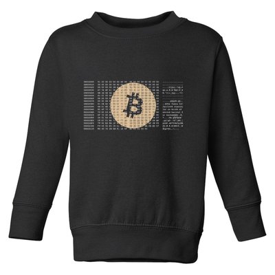 Bitcoin Satoshi Nakamoto Block Cryptocurrency Toddler Sweatshirt