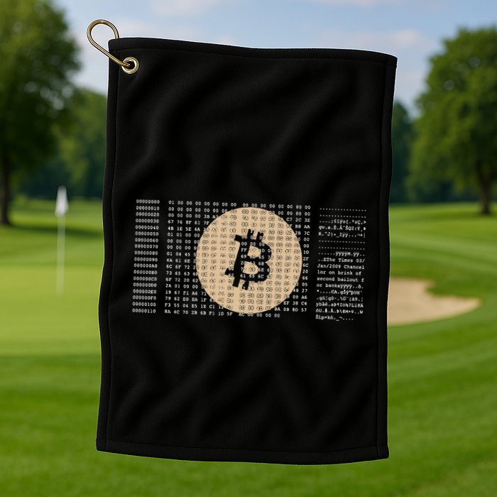 Bitcoin Satoshi Nakamoto Block Cryptocurrency Golf Towel