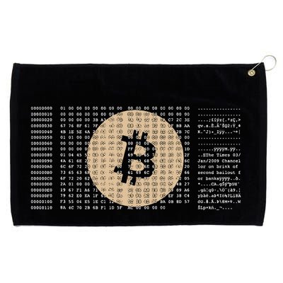 Bitcoin Satoshi Nakamoto Block Cryptocurrency Grommeted Golf Towel
