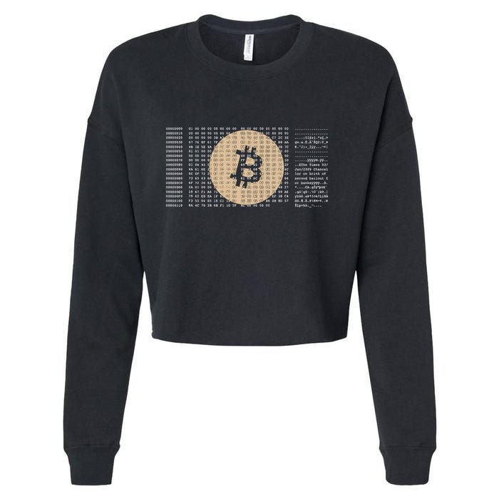 Bitcoin Satoshi Nakamoto Block Cryptocurrency Cropped Pullover Crew