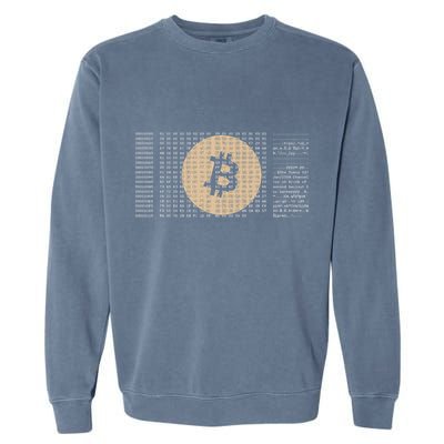 Bitcoin Satoshi Nakamoto Block Cryptocurrency Garment-Dyed Sweatshirt