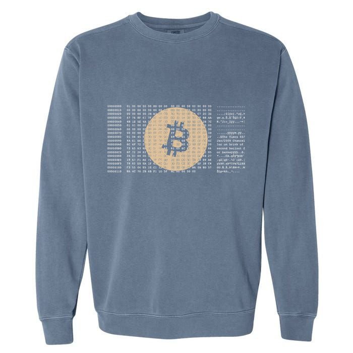 Bitcoin Satoshi Nakamoto Block Cryptocurrency Garment-Dyed Sweatshirt