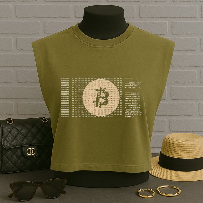 Bitcoin Satoshi Nakamoto Block Cryptocurrency Garment-Dyed Women's Muscle Tee