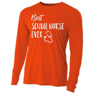 Best School Nurse Ever National School Nurse Day Great Gift Cooling Performance Long Sleeve Crew