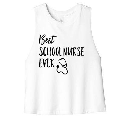 Best School Nurse Ever National School Nurse Day Great Gift Women's Racerback Cropped Tank