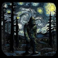 Bigfoot Starry Night Sasquatch Van Gogh Sky Painting Art Impact Tech Backpack